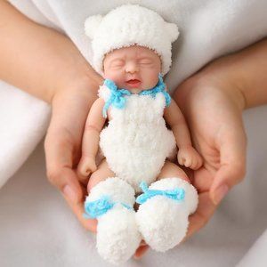 7 Inch White Mini Realistic Silicone Newborn Stress Adult Hand Made Baby Doll